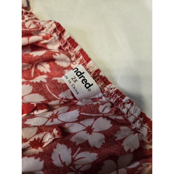 Anthropologie Kindred Red Floral Maxi Dress Womens 2X Milkmaid Fairy Coquette - Picture 5 of 8